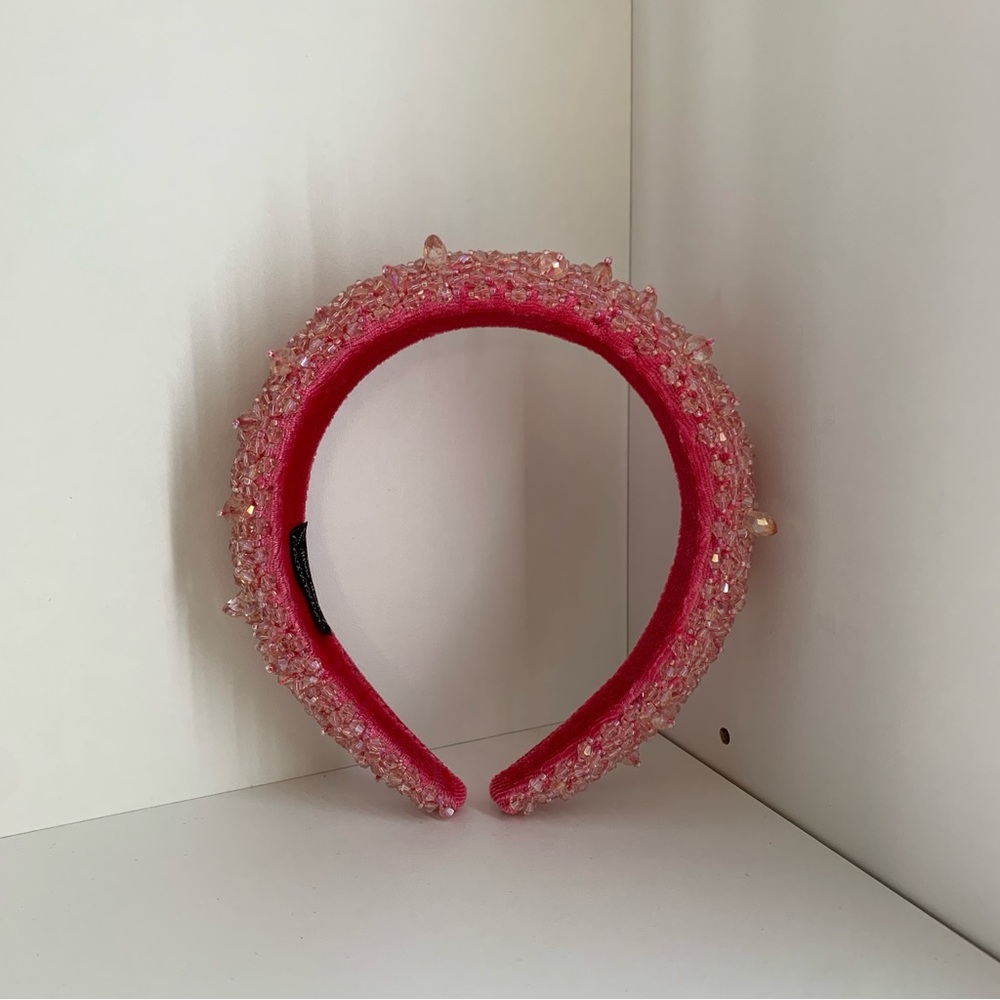 Pink Beaded Headband
